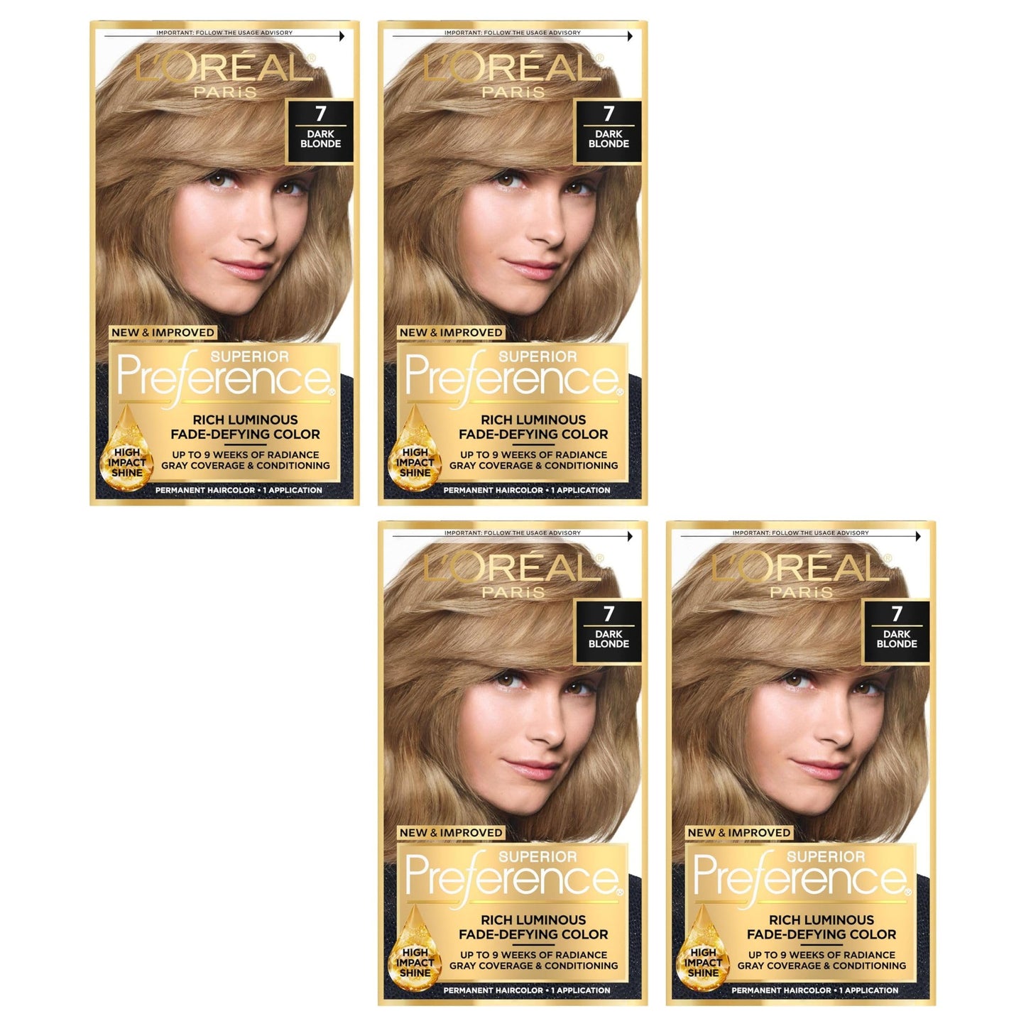 L'Oreal Superior Preference - 7 Dark Blonde (Natural) 1 Each (Pack of 4) Beauty & Personal Care L'Oreal Paris