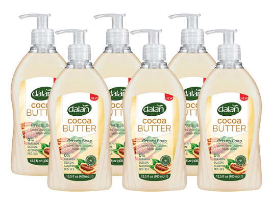 Dalan Cocoa Butter Cream Ultra Moisturizing Liquid Hand Soap for Dry and Fresh Hands Feeling Clean and Soft (13.5 Fl Oz / 400 mL (Pack of 6)) Beauty & Personal Care Dalan