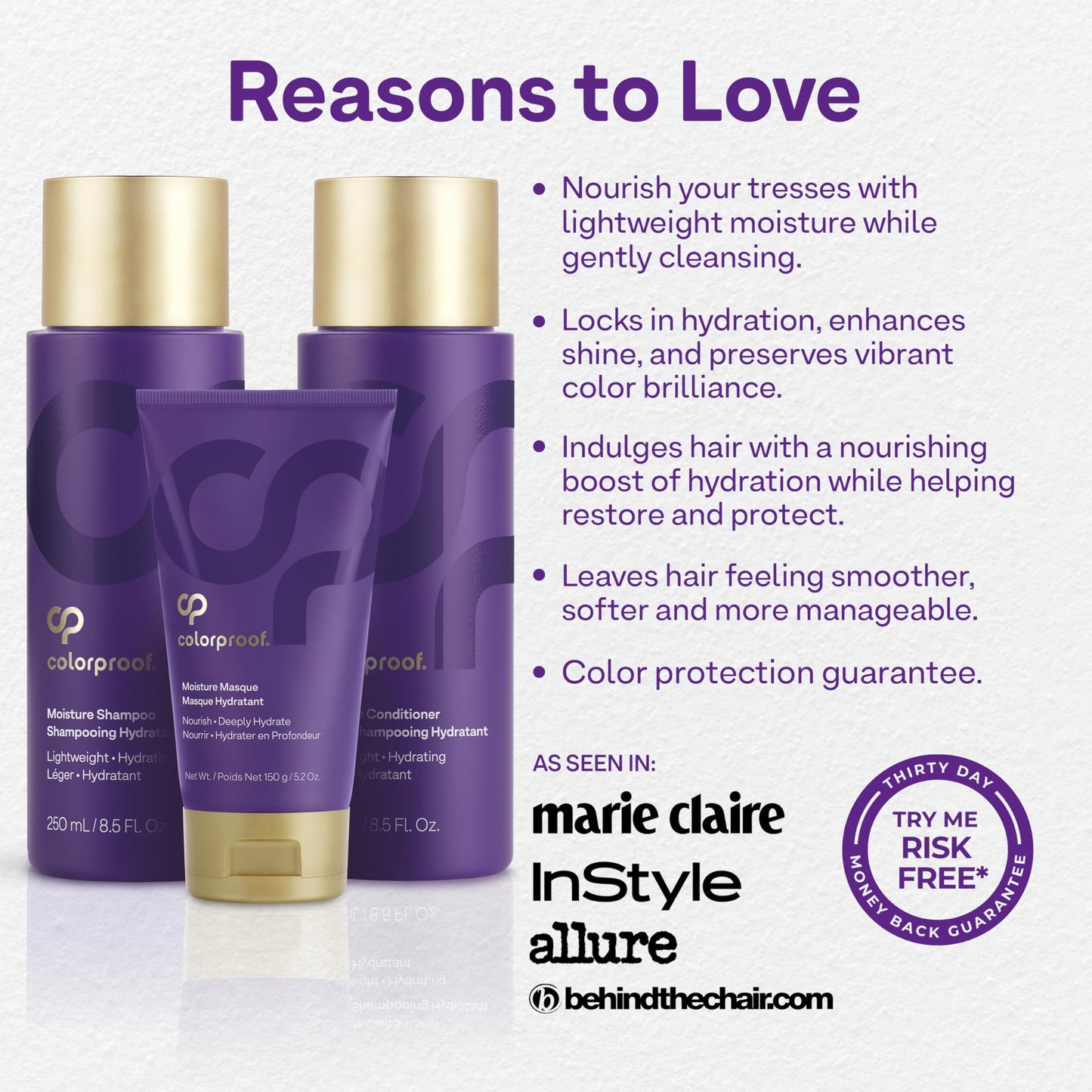 Colorproof Moisture Holiday Gift Set - Moisture Hair Shampoo (8.5 Fl. Oz.), Moisture Hair Conditioner (8.5 Fl. Oz.) with Moisture Masque Conditioner Beauty & Personal Care ColorProof