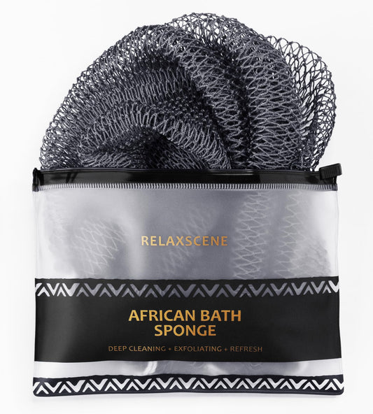 African Net Sponge Authentic - Exfoliating Back Scrub Bath Sponge with Knots - Afro Scrub Body Scrubber Exfoliator Washcloth - African Body Care Daily Beauty and Personal Care RelaxScene
