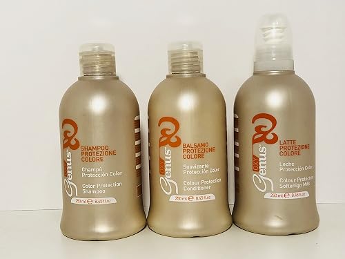 Genus Color Protection Shampoo 8.45 Oz, Conditioner 8.45 Oz, Softening Milk Anti-frizz Spray 8.45oz Beauty & Personal Care Genus