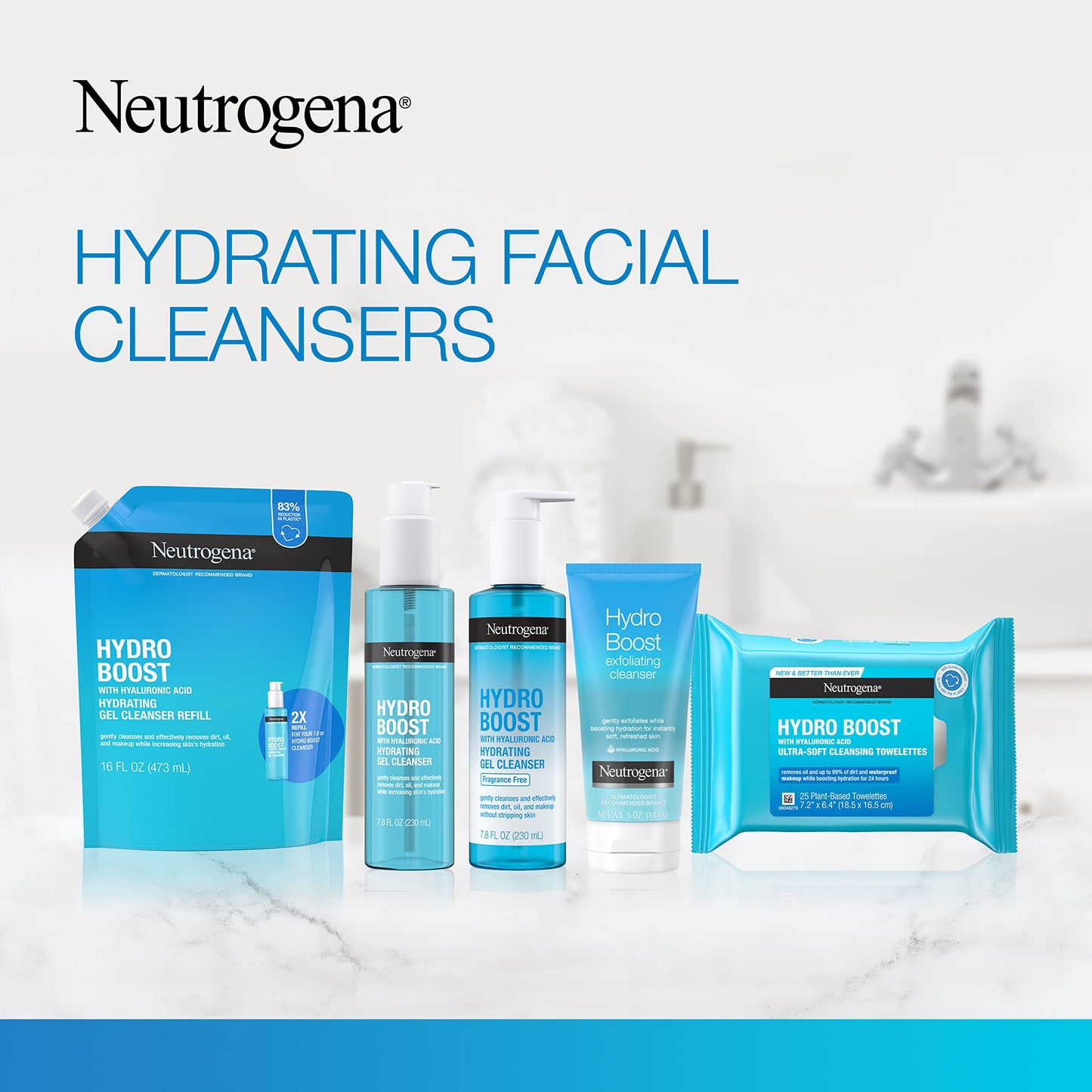 Neutrogena Hydro Boost Lightweight Hydrating Facial Cleansing Gel, Gentle Face Wash & Makeup Remover with Hyaluronic Acid, Hypoallergenic & Non Beauty & Personal Care Neutrogena