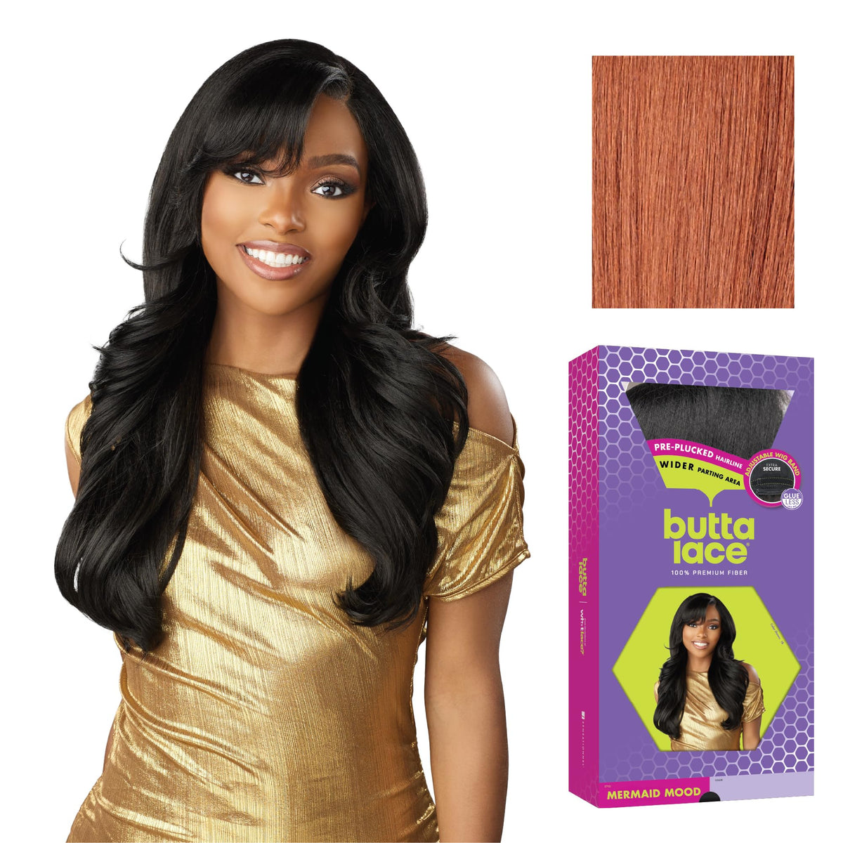 Sensationnel Butta LaceWig-Mermaid Mood, CHOCOLATECOPPER