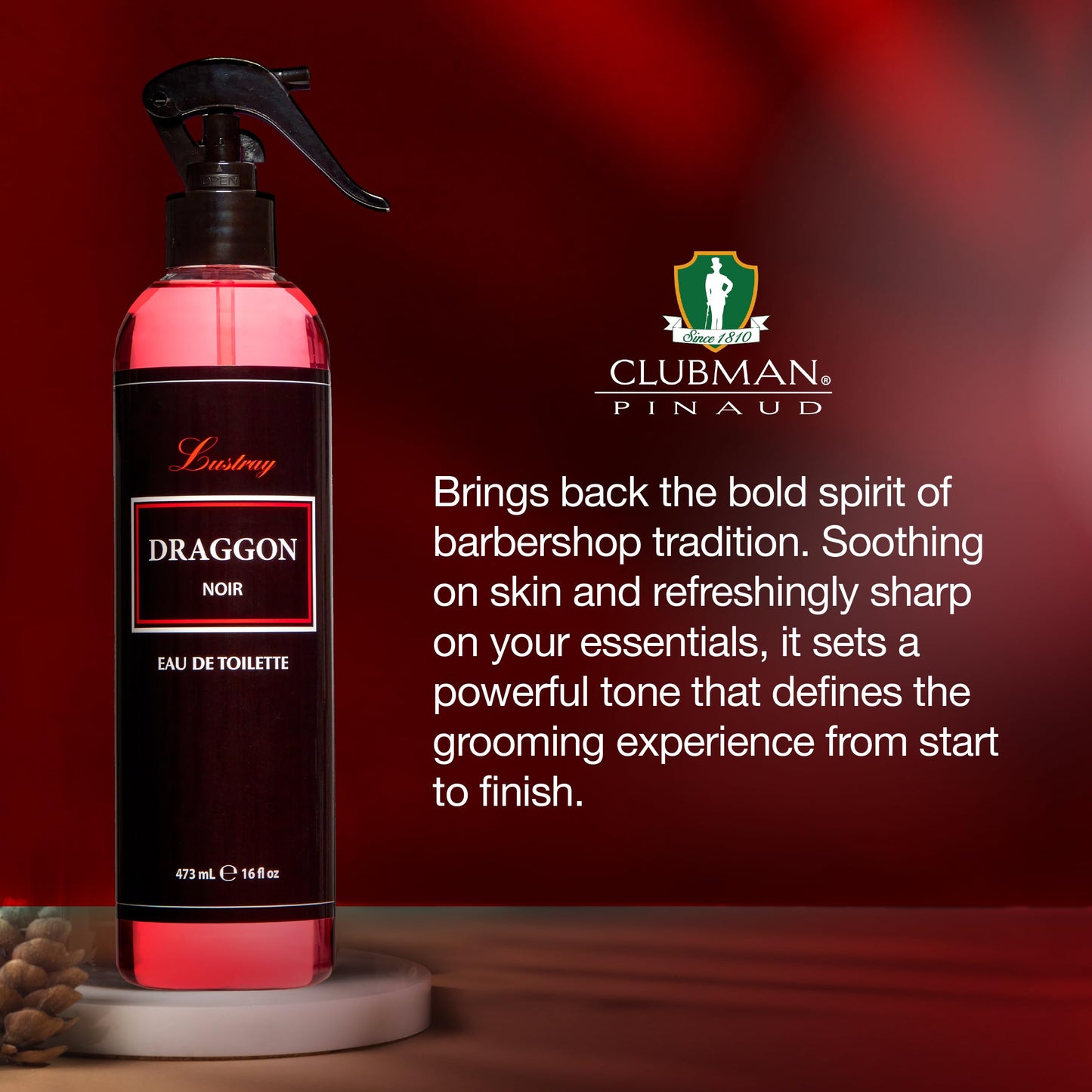 Clubman Lustray Draggon Noir Barber After Shave Spray Cologne - Eau de Toilette, Classic Aftershave Cologne, 16 fl oz Beauty & Personal Care Clubman