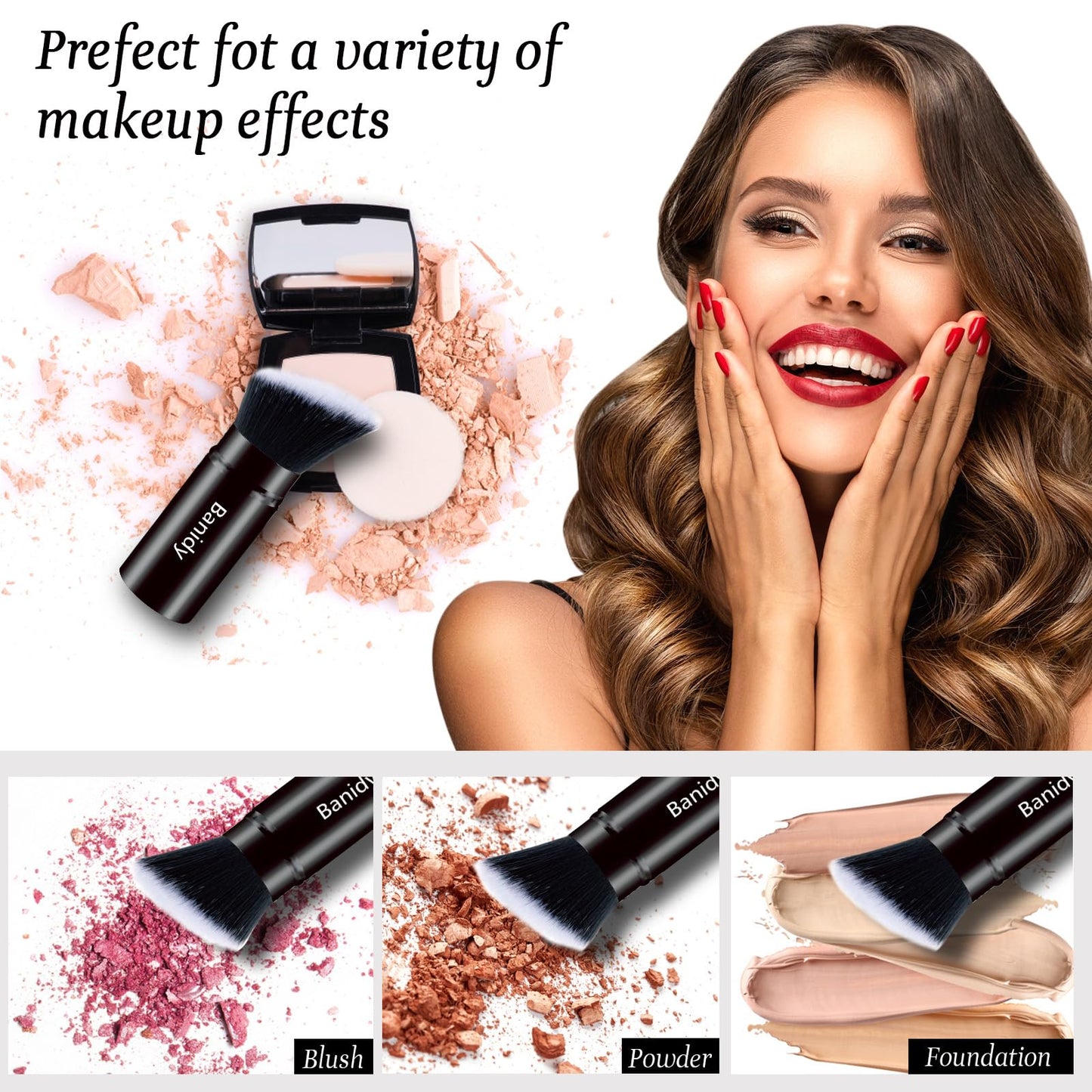 Makeup Brush Kabuki Face Brushes Retractable Travel Blush Kabuki Brush Portable Flawless for Foundation, Powder Blush, Bronzer, Buffing, Liquid Beauty & Personal Care Banidy