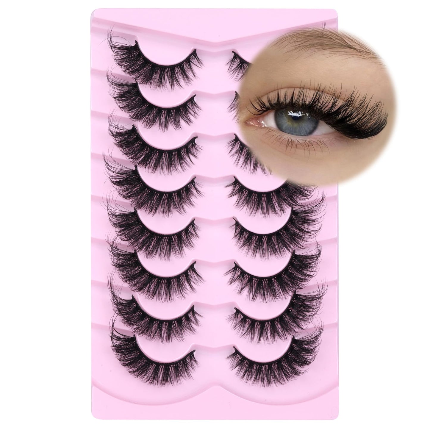 GVEFETIEE Fluffy Cat Eye Lashes - Faux Mink Wispy Strip Lashes, Black Beauty and Personal Care GVEFETIEE