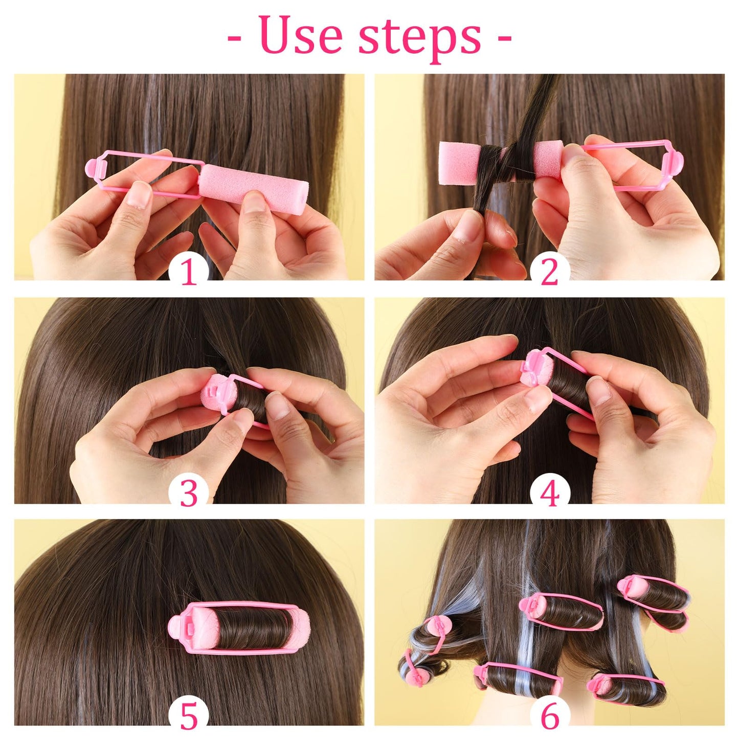 12 Pcs Foam Sponge Hair Rollers 2.4 Inch Hair Curlers to Sleep Heatless Curler Hair Pink Christmas Party Hairstyles Beauty & Personal Care Pengxiaomei