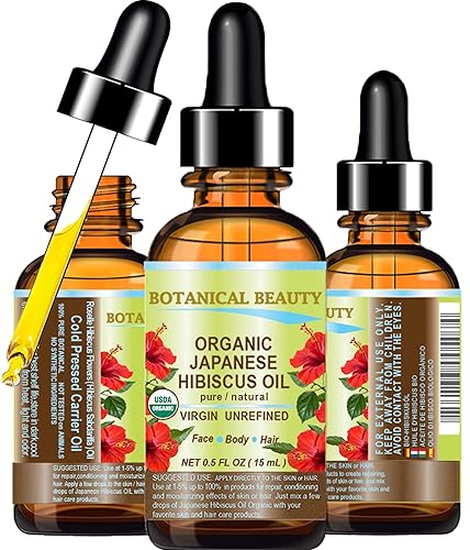 Botanical Beauty Organic HIBISCUS OIL (Hibiscus Sabdariffa) JAPANESE 100 Pure Natural VIRGIN UNREFINED COLD PRESSED Anti Aging, Vitamin E Oil Beauty & Personal Care Botanical Beauty