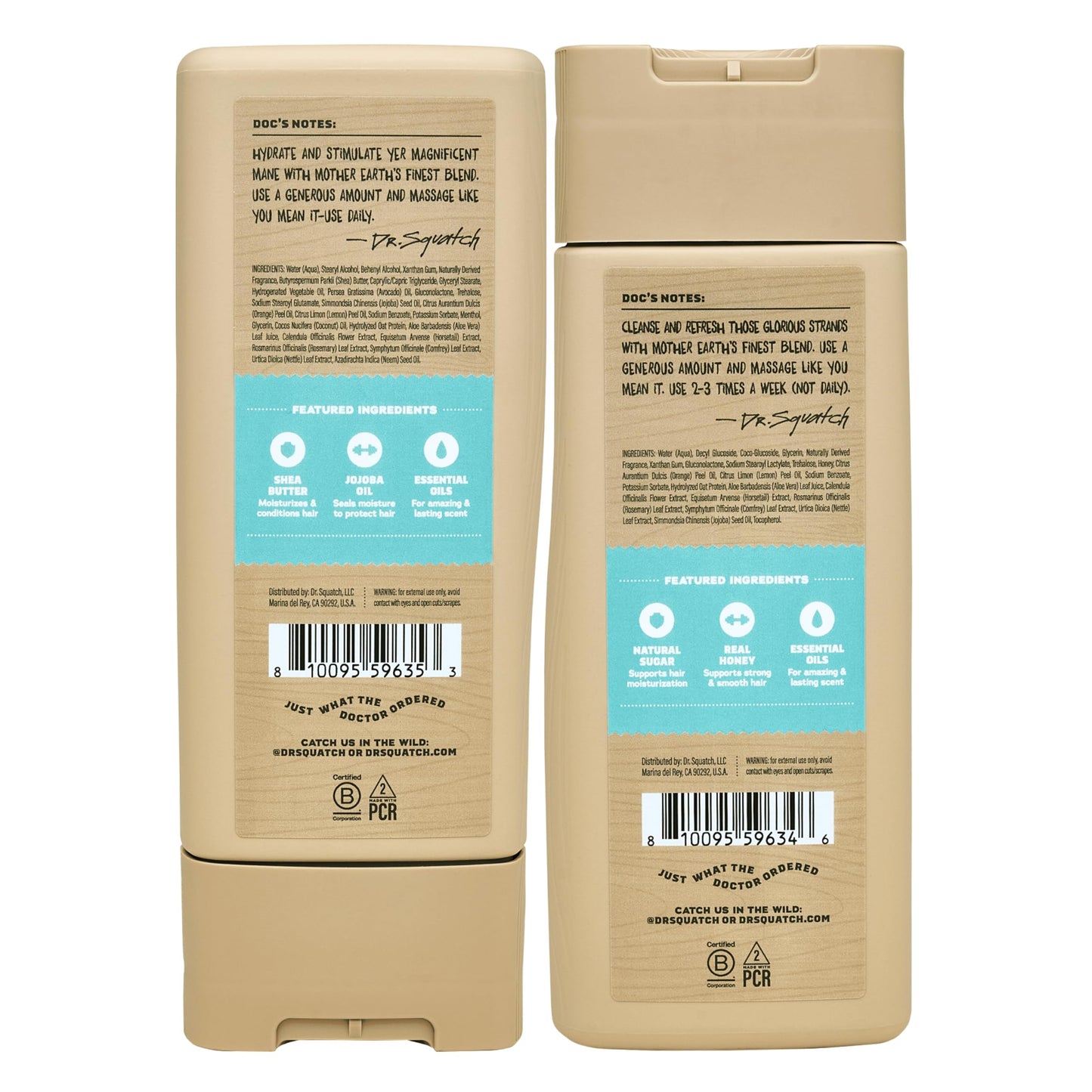 Dr. Squatch Men's Natural Shampoo and Conditioner Set - Sulfate & Paraben Free Natural Shampoo and Conditioner for Men - Scalp Nourishing Formula Beauty & Personal Care Dr. Squatch