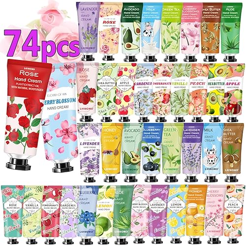 74 Pack Bulk Hand Cream,Stocking Stuffers for Teen Girls,Christmas Gifts for Coworkers,Teacher, Appreciation Gifts,Bulk Gifts for Nurse,Small Party Beauty & Personal Care CMWGKBC