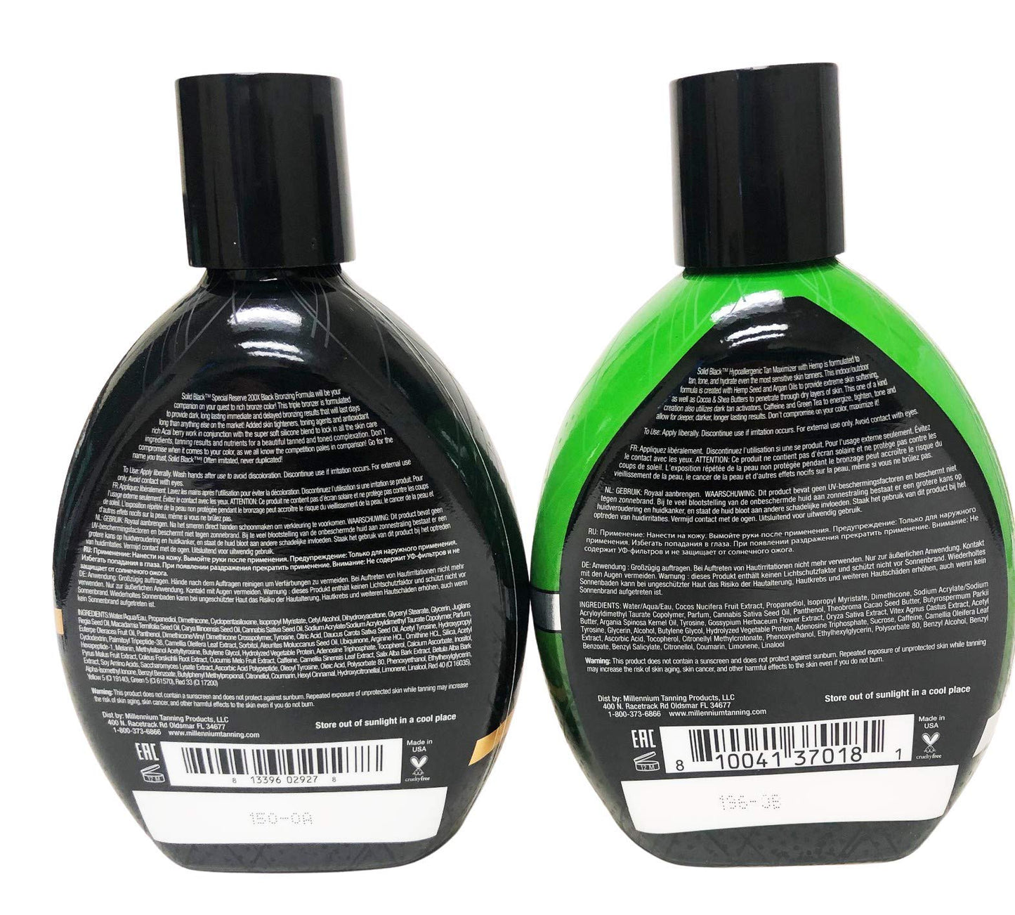 2 Pack - Millennium Tanning Solid Black Special Reserve 200x + Millennium Tanning Solid Black Hypoallergenic Tan Maximizer w Hemp Beauty & Personal Care Millennium Tanning
