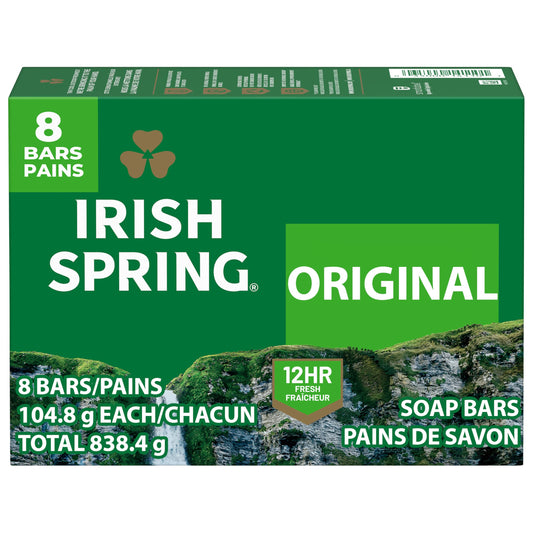 Irish Spring Deodorant Soap, Original Bar Soap (8 Count) Beauty & Personal Care Irish Spring
