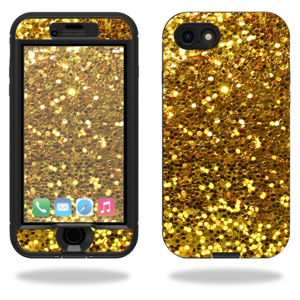 MightySkins Skin Compatible with Lifeproof Nuud iPhone SE (2020) / 7/8 Sticker wrap Cover Sticker Skins Gold Glitter Beauty & Personal Care MIGHTY SKINS