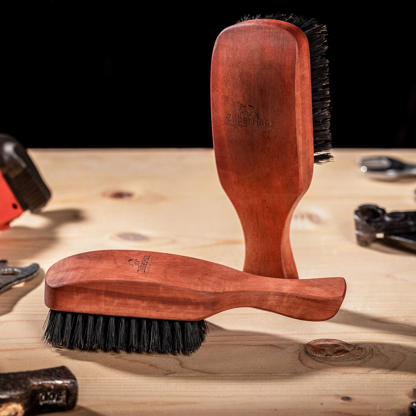 ZilberHaar Major Hair & Beard Brush for Men - Boar Bristles and Pearwood - All Beard and Hair Types - Made in Europe - Stiff Bristles Beauty & Personal Care ZilberHaar