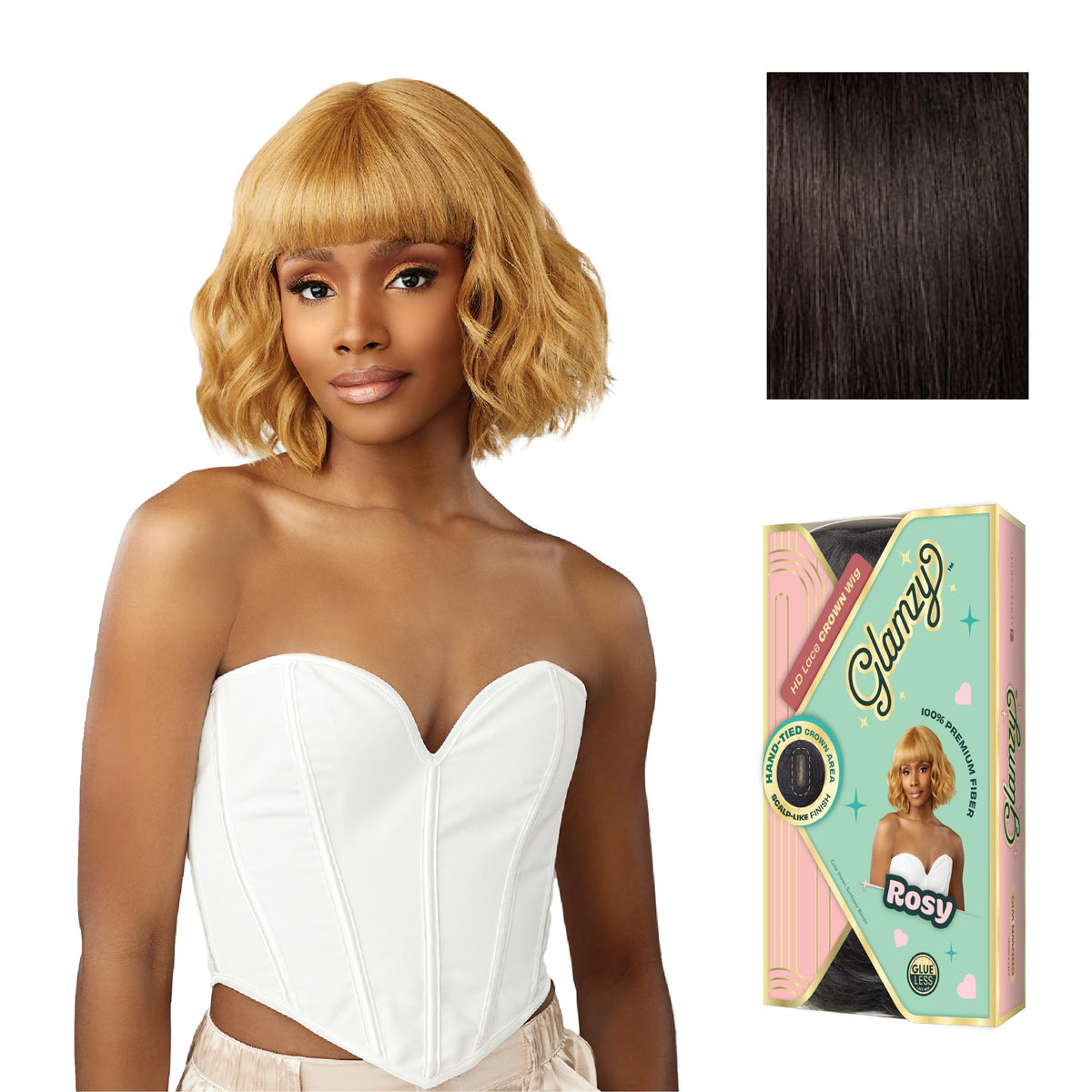 Sensationnel Glamzy Lace Crown Wig-Rosy, 2 DARKBROWN