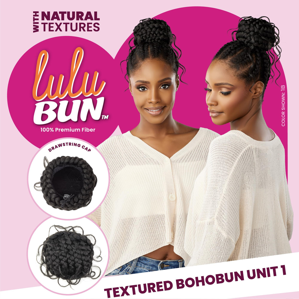 Sensationnel Lulu Bun Hairextensions-Boho Unit 1,2 DARKBROWN