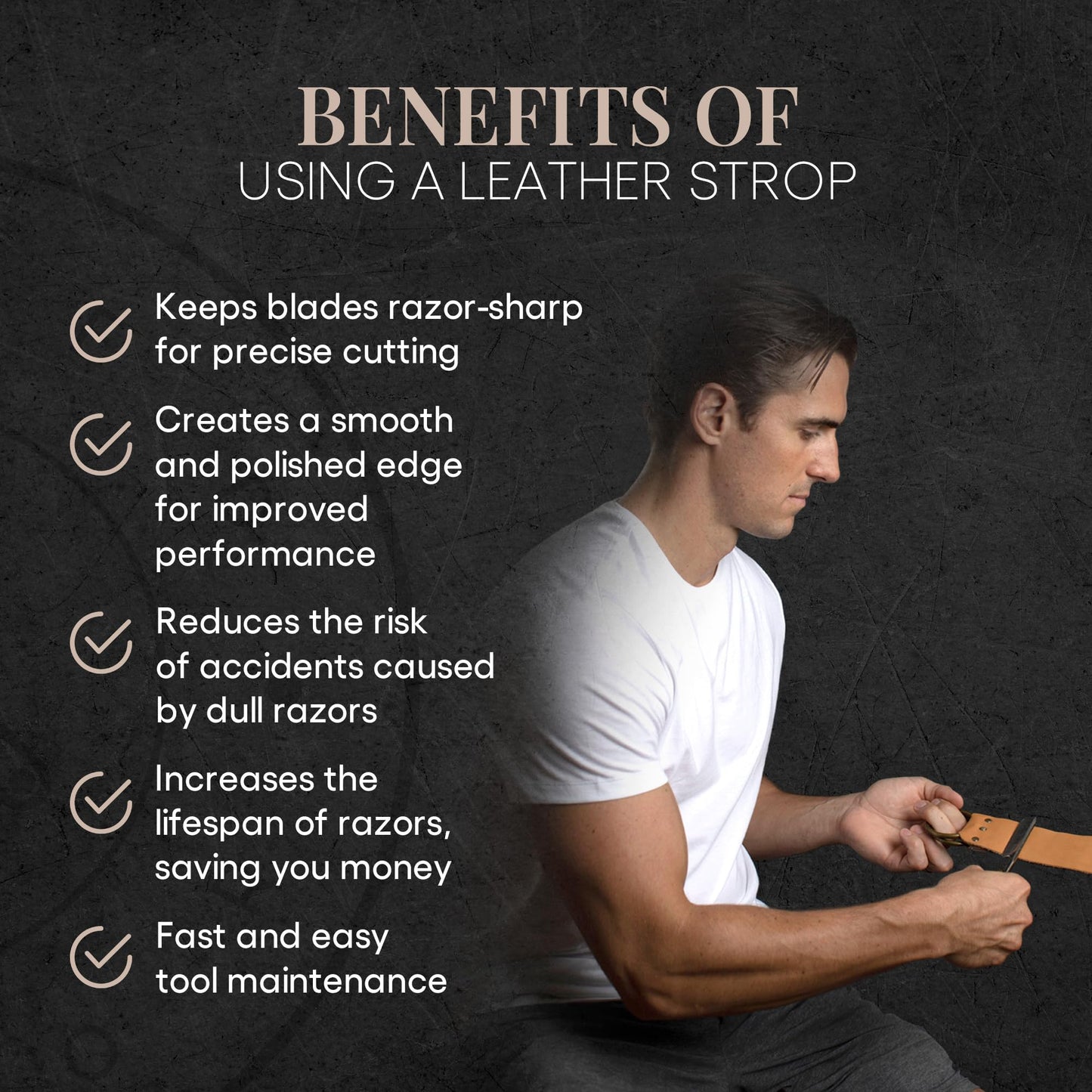 Naked Armor Straight Razor Leather Strop - 2.5" x 15" Cow Leather Razor Blade Sharpener with Brass Hooks, Brown Beauty and Personal Care Naked Armor