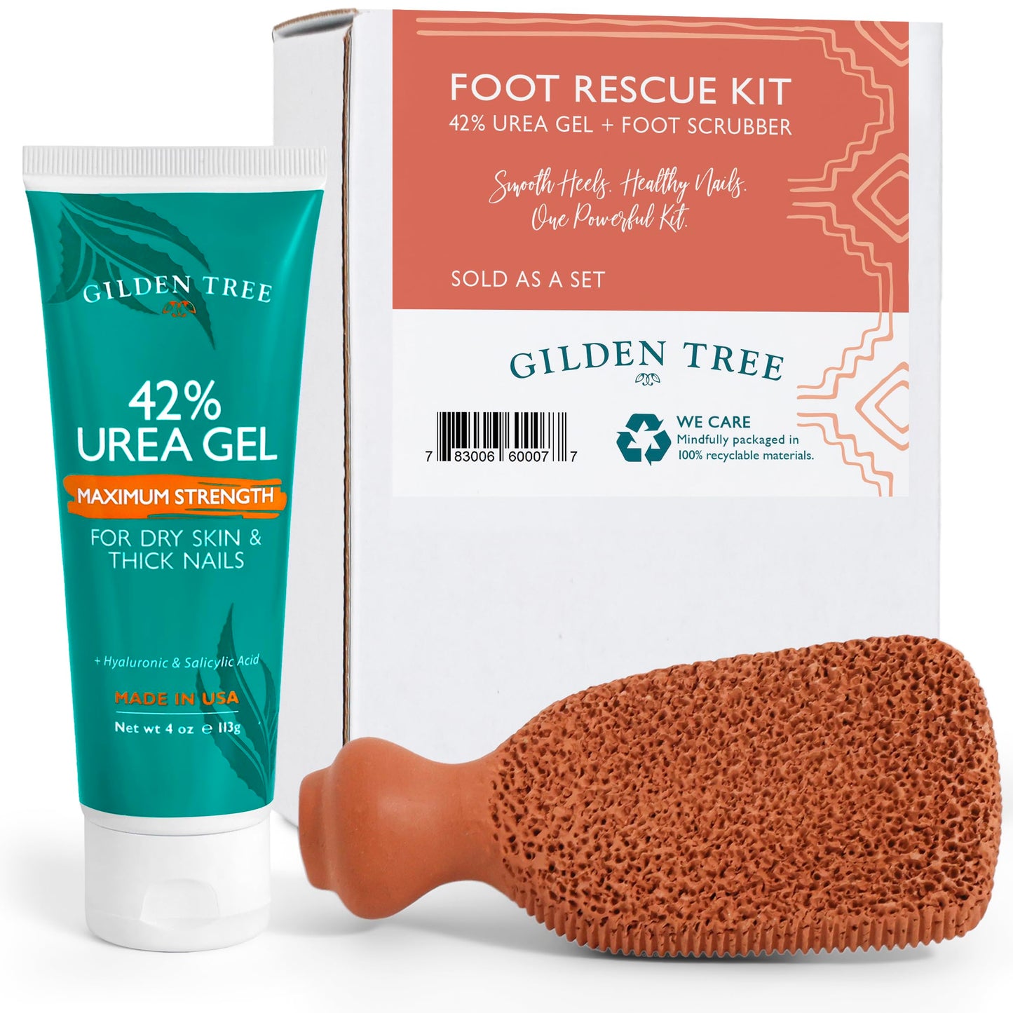 Callus Remover Gel + Foot Scrubber Kit - Pedicure Tools for Dry Cracked Heels Beauty & Personal Care GILDEN TREE