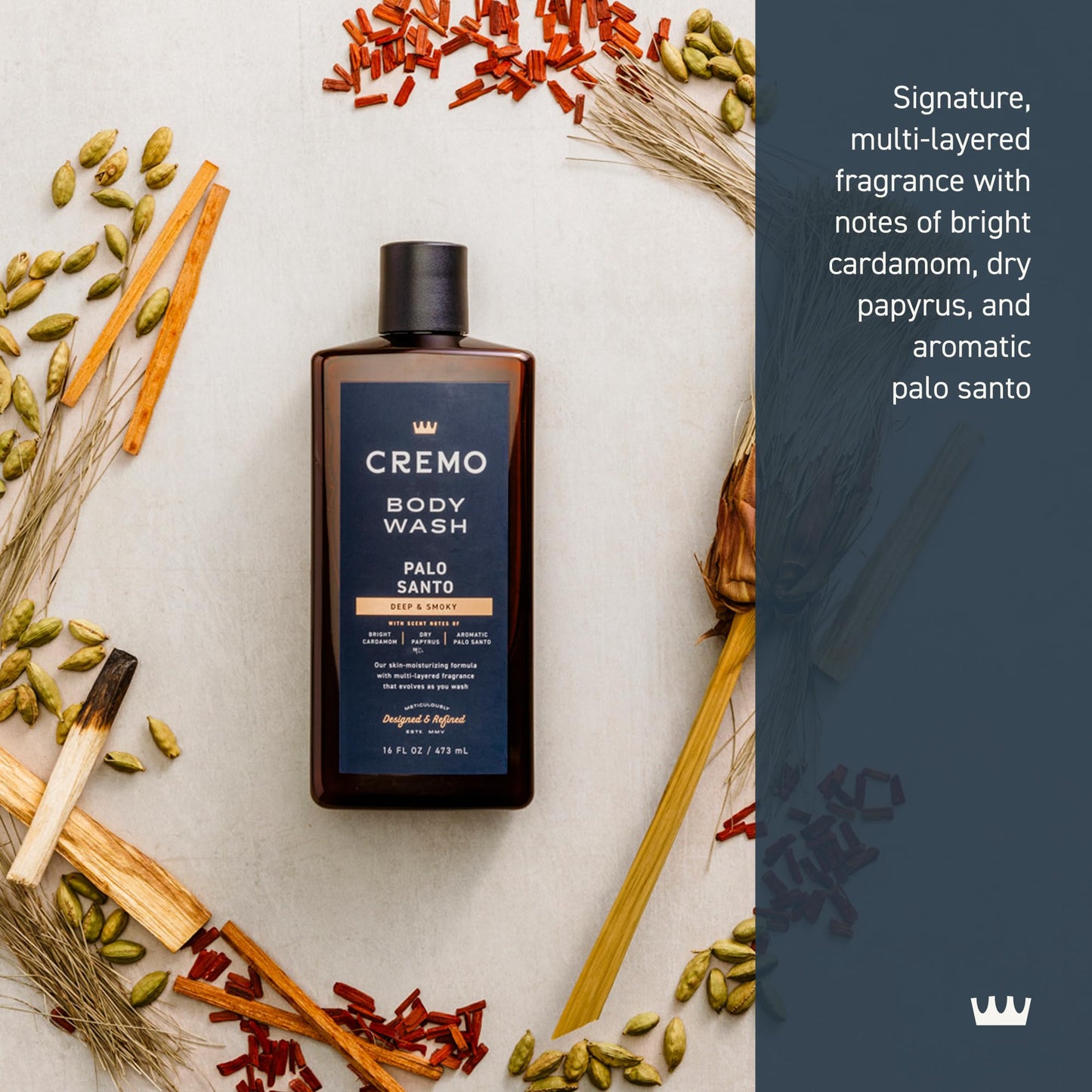 Cremo Body Wash for Men, Rich-Lathering Palo Santo, 16 Fl Oz Beauty & Personal Care Cremo