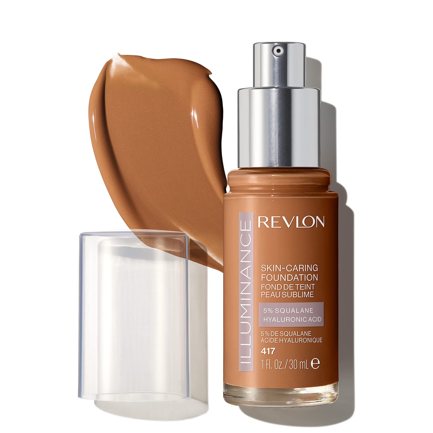 Revlon Illuminance Skin-Caring Liquid Foundation, Hyaluronic Acid, Hydrating and Nourishing Formula with Medium Coverage, 417 Warm Caramel, 1 fl oz Beauty & Personal Care REVLON