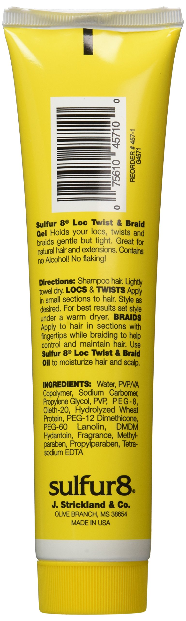 Sulfur8 Loc Twist & Braid Gel 6 oz - Moisturizing Styling Gel for Locs Braids & Twists, Helps Control Frizz, Smooth Hair & Support Neat Protective Beauty & Personal Care SULFUR8