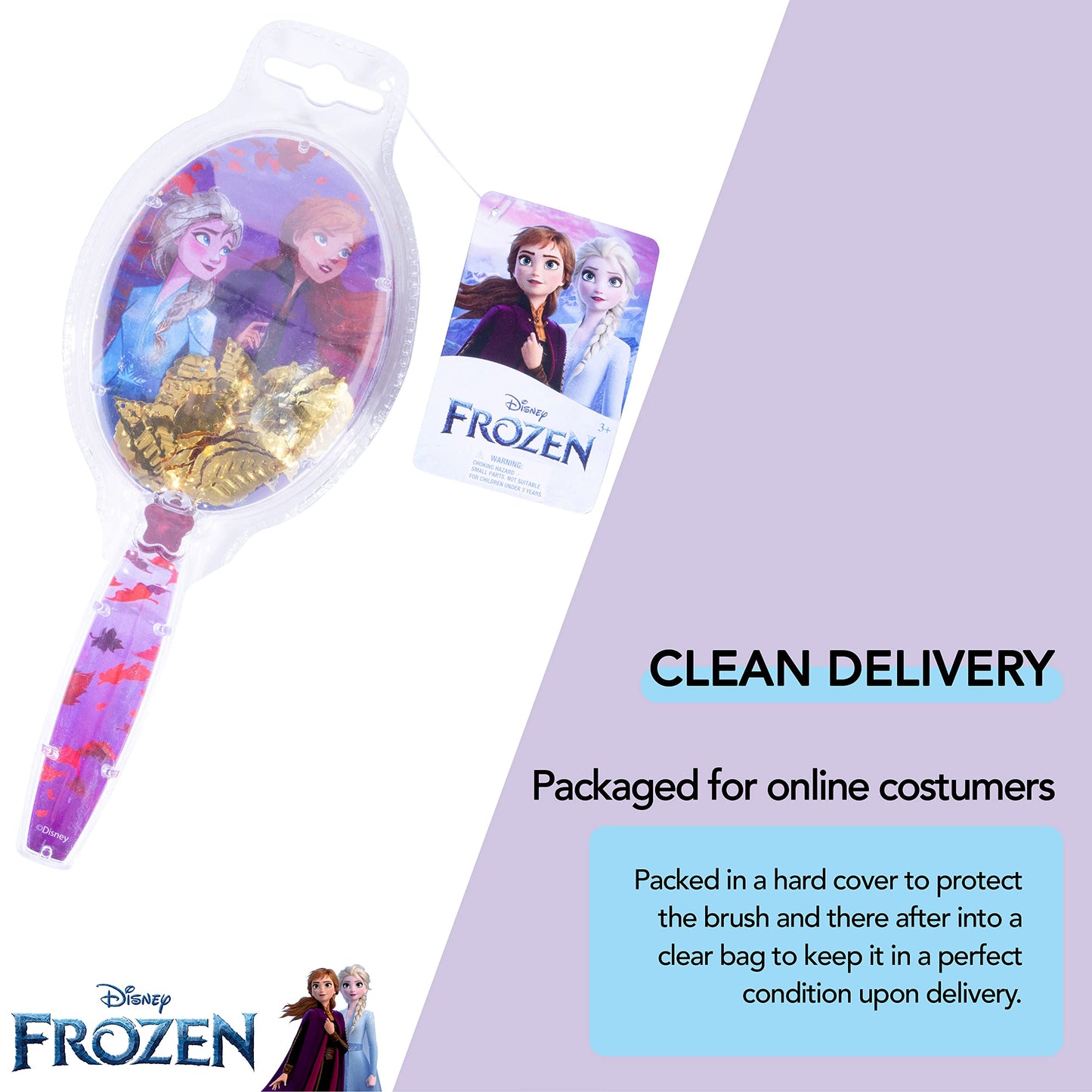 Disney Frozen Hair Brush with Magical Sparkling Leaves Confetti featuring Anna and Elsa for Girls, Purple - Kids Ages 3+ Beauty & Personal Care LUV HER