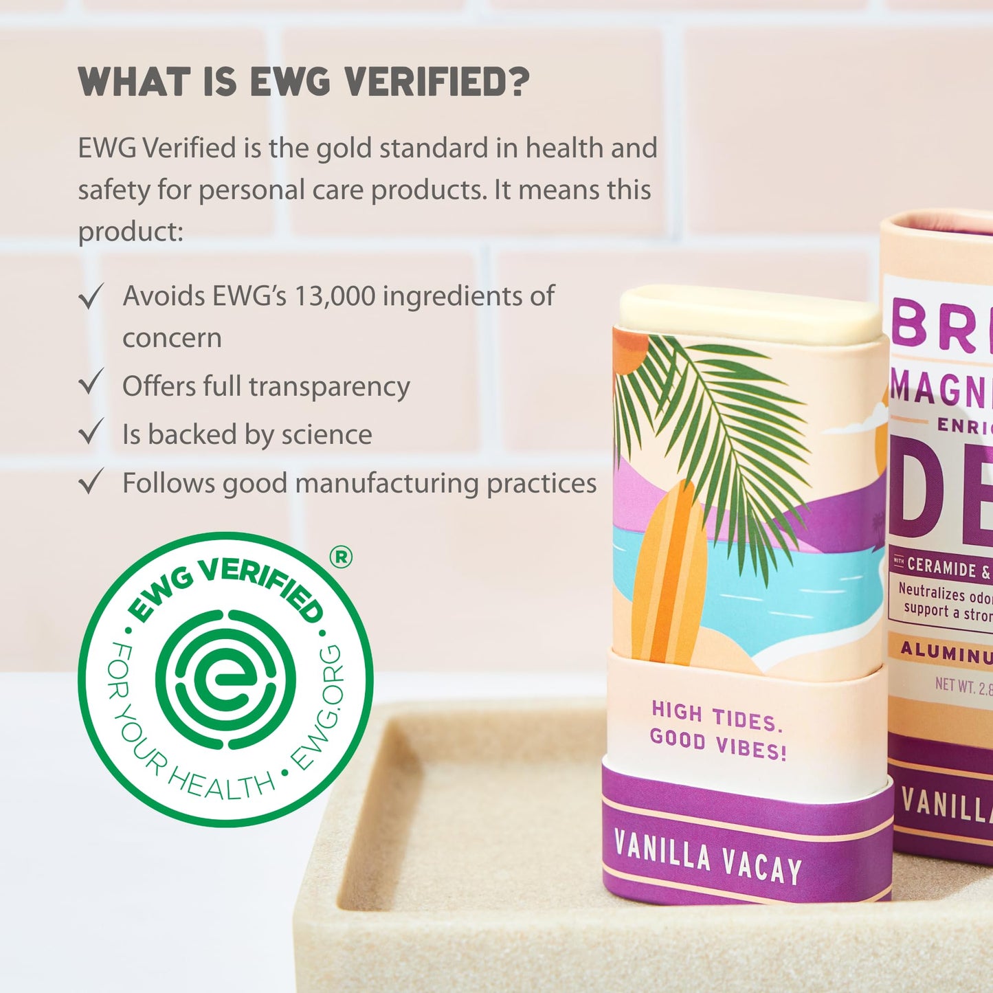 BRIXY Magnesium Deodorant, Ceramide & Niacinamide, Aluminum Free, Baking Soda Free, Plastic Free Packaging, Vegan and Certified Cruelty Free, Patent Beauty and Personal Care BRIXY