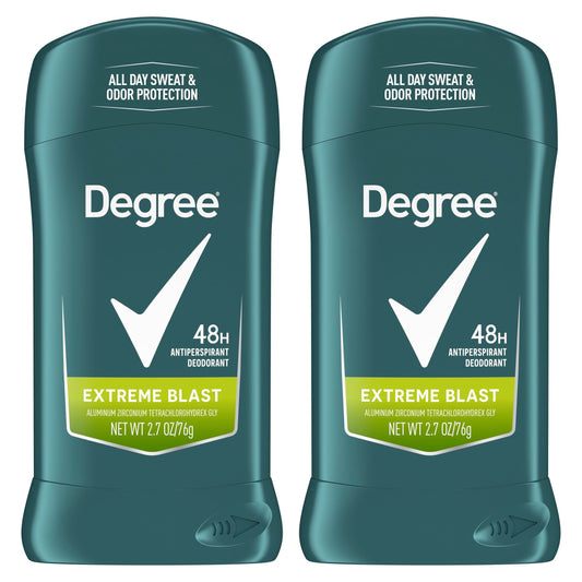 Degree Men Original Protection Antiperspirant Deodorant Extreme Blast Twin Pack 48-Hour Sweat and Odor Protection Antiperspirant For Men 2.7 oz Beauty and Personal Care Degree