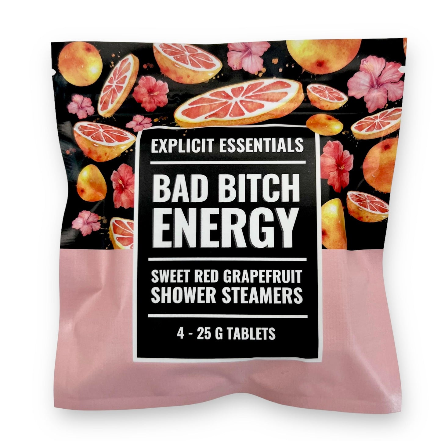 Explicit Essentials Bad B Energy Shower Steamers - Sweet Red Grapefruit Aromatherapy Shower Steamer Tablets (4 Pack) - Energizing Spa Shower Gift Beauty and Personal Care Explicit Essentials