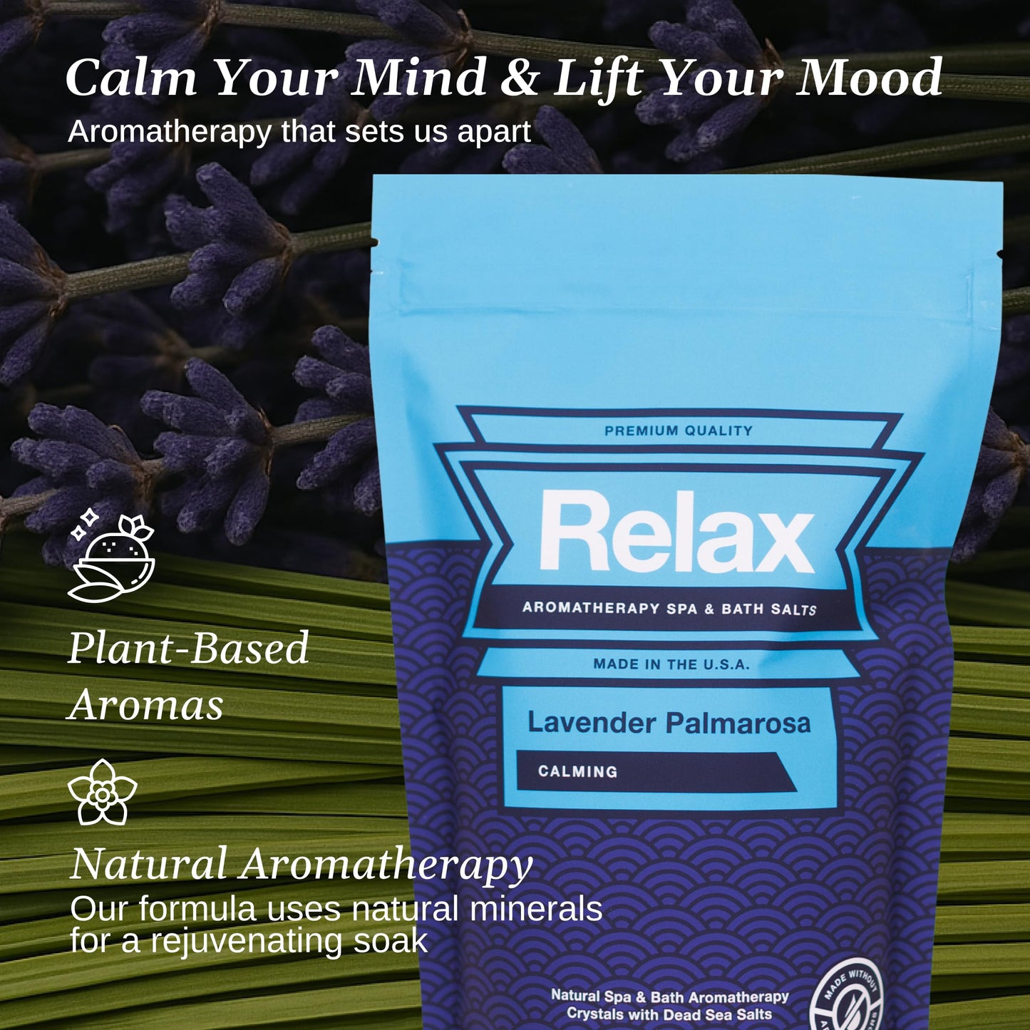 Relax Spa & Bath Aromatherapy Bath Salts for Hot Tub, Bath, or Spa, 2LB Bag Infused with Magnesium, Bath Salt for Soaking, Lavender Palmarosa Scent Beauty and Personal Care Relax Spa & Bath