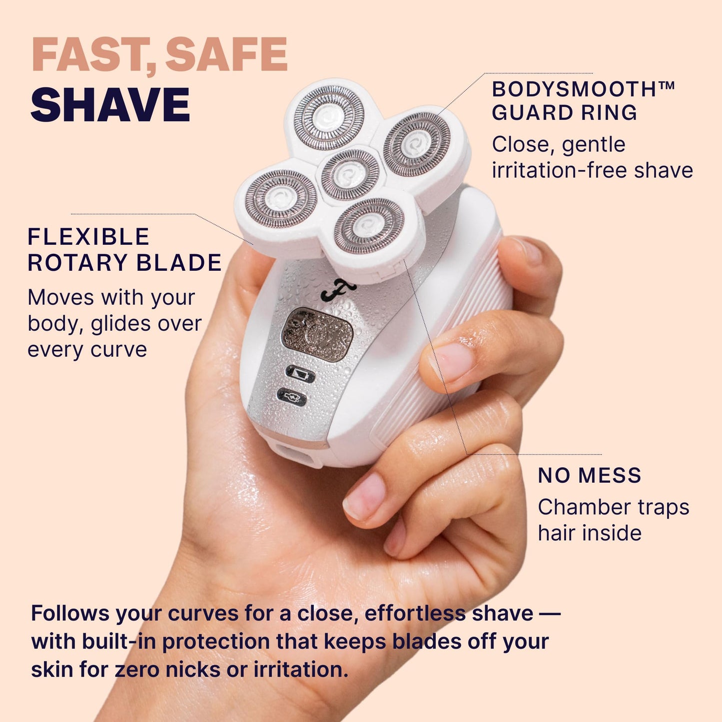 Freebird FlexSeries Electric Razor for Women - Silk Smooth Legs, Body Hair, & Pubic Shaver - for Private Area, Sensitive Skin, Bikini Trimmer (Shaver Beauty and Personal Care Freebird