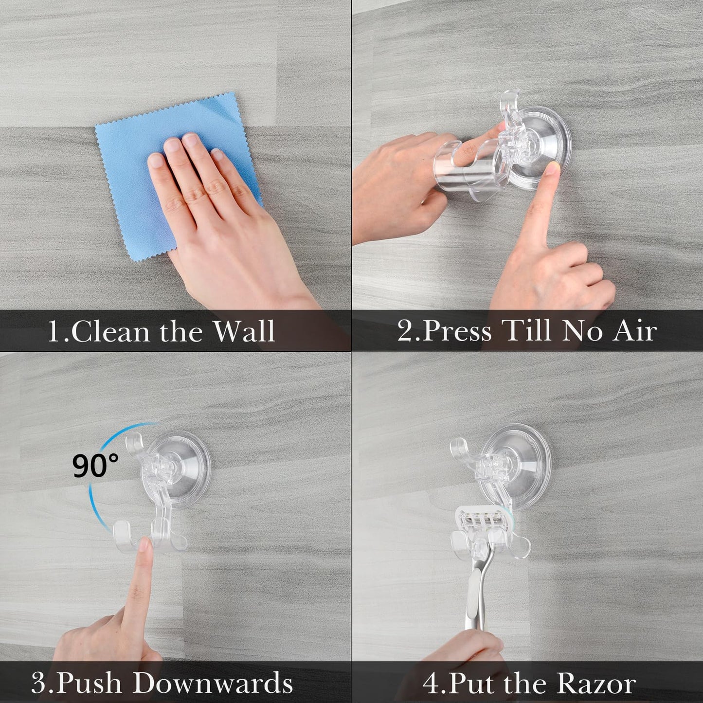 Linkidea 3 Pack Suction Cup Razor Holder for Shower, Wall Mount Bathroom Shaver Hook, Removable Organizer Compatible with Gillette Venus, Fusion 5 Beauty and Personal Care Linkidea
