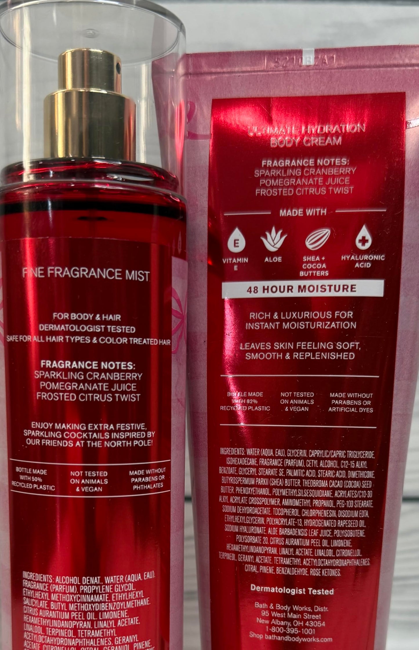 Bath & Body Works Womens Mrs Claus Body Cream and Fine Fragrance Mist 2 Piece Set Beauty and Personal Care Bath & Body Works