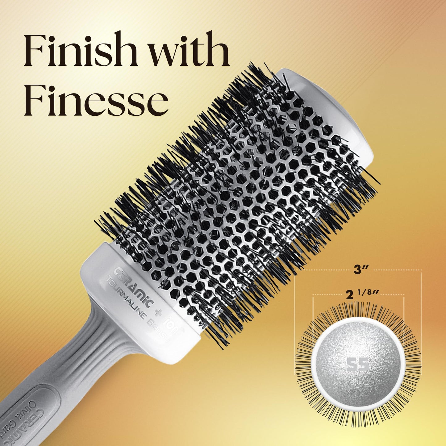 Olivia Garden Ceramic + Ion Round Thermal Hair Brush - Not Electrical - Professional Blowout Brush for Normal to Thick Hair - 2 1/8" Diameter Barrel Beauty & Personal Care Olivia Garden