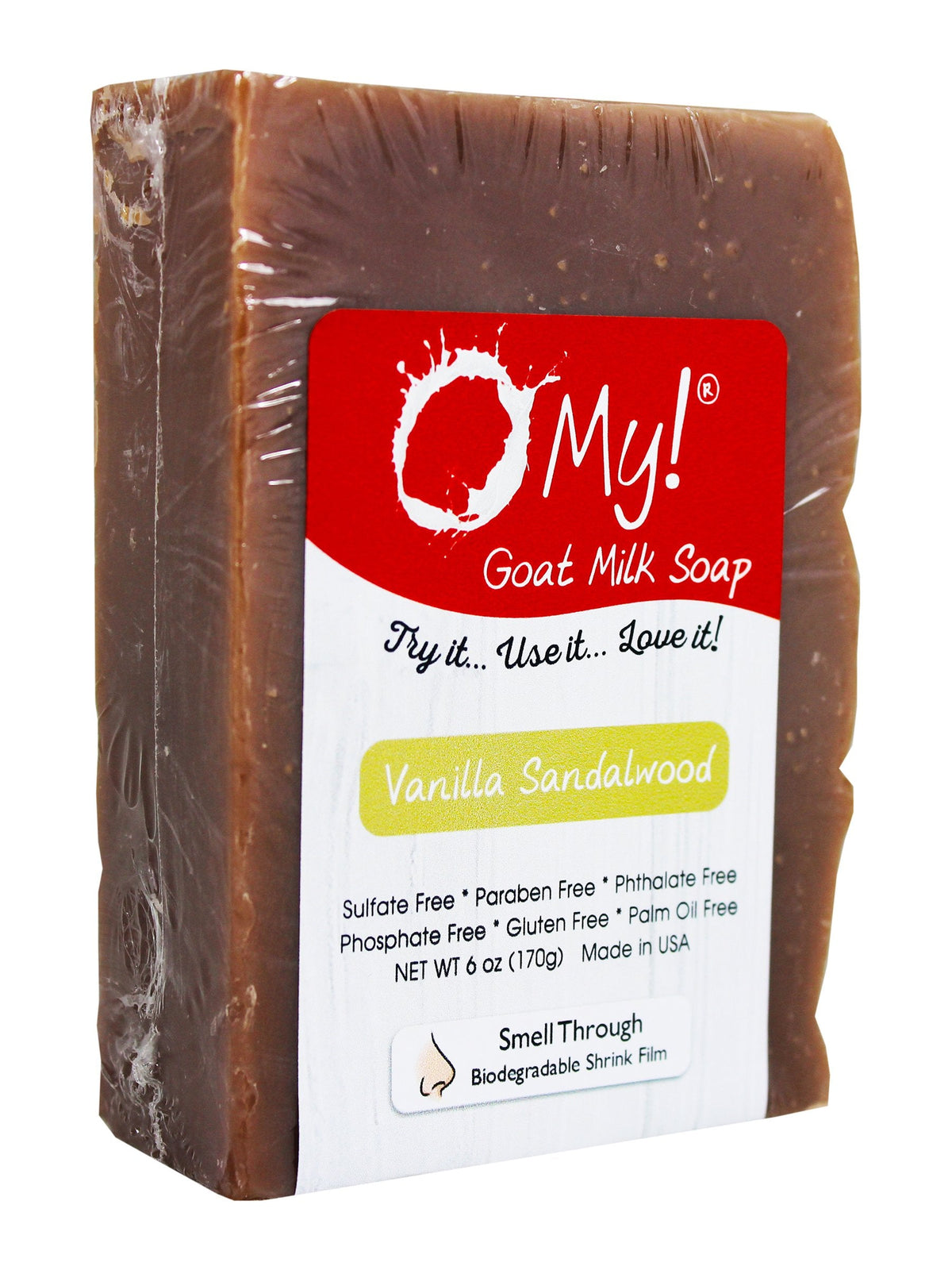 O My! Goat Milk Soap 6oz Bar - Vanilla Sandalwood | Made with Farm-Fresh Goat Milk | Moisturizes dry skin | Gently Exfoliates | Paraben Free | Leaping Beauty & Personal Care O My!