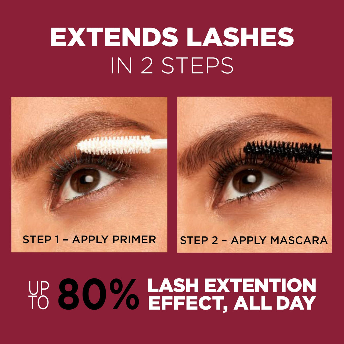 L'Oreal Paris Makeup Double Extend Tubing Mascara, Lengthening 2 Step Mascara, Smudgeproof, Blackest Black Beauty & Personal Care L'Oreal Paris
