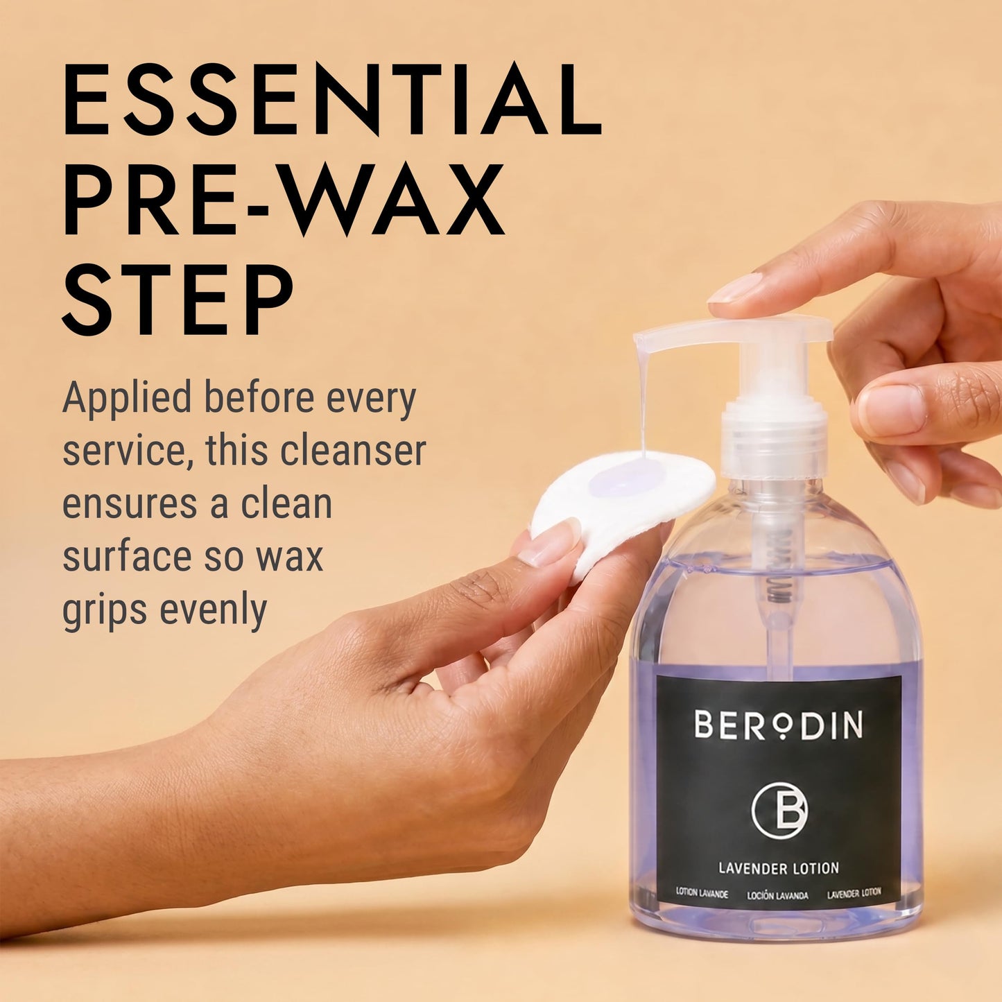 Berodin Lavender Pre-Wax Antiseptic Cleanser, Alcohol-Based Formula, Removes Grime, Oils and Residue for Clean Wax Adhesion, Professional Pre-Wax Beauty and Personal Care Berodin