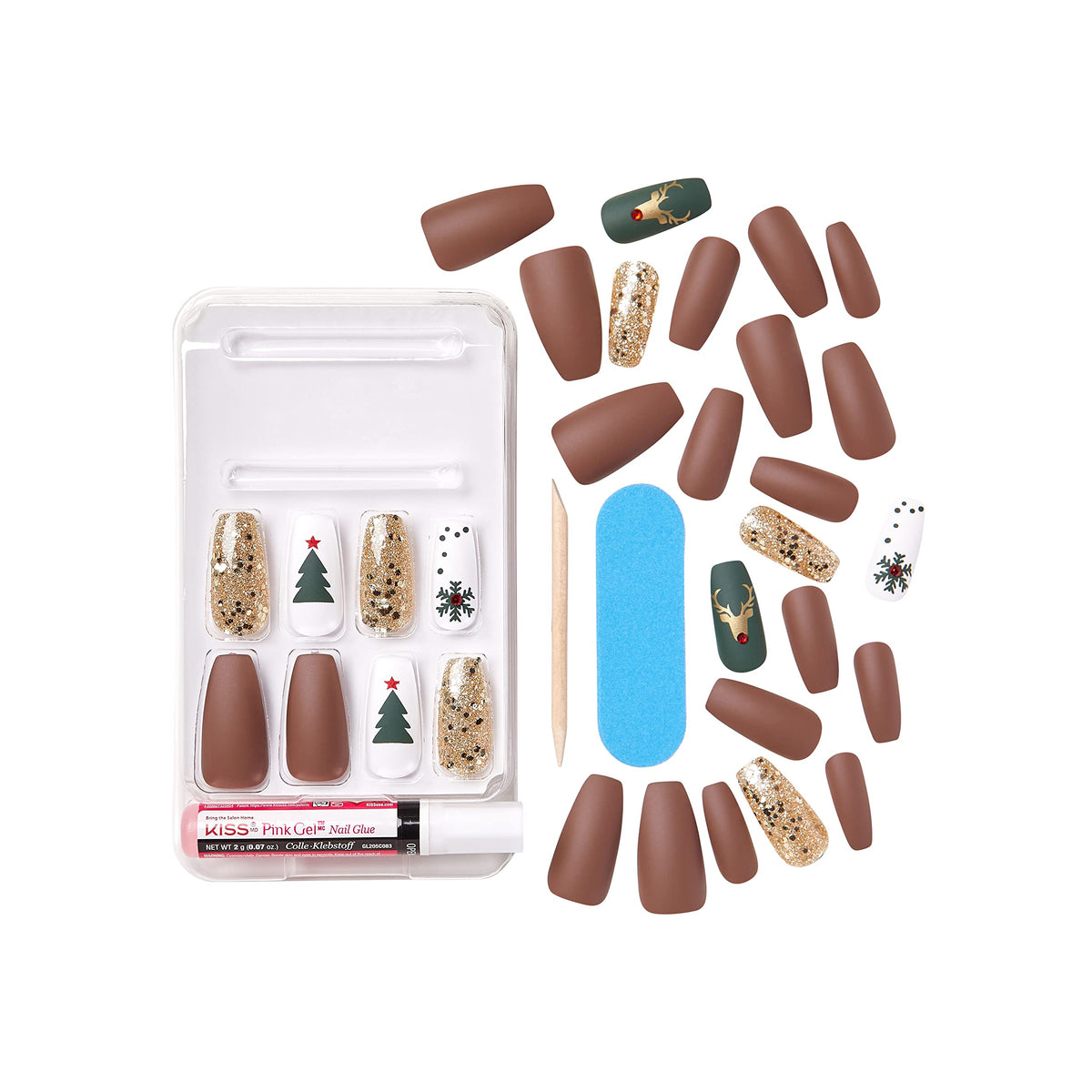 KISS Limited Edition Special Design Ready-To-Wear Gel Press-On Nails - North Pole (North Pole) Beauty & Personal Care KISS