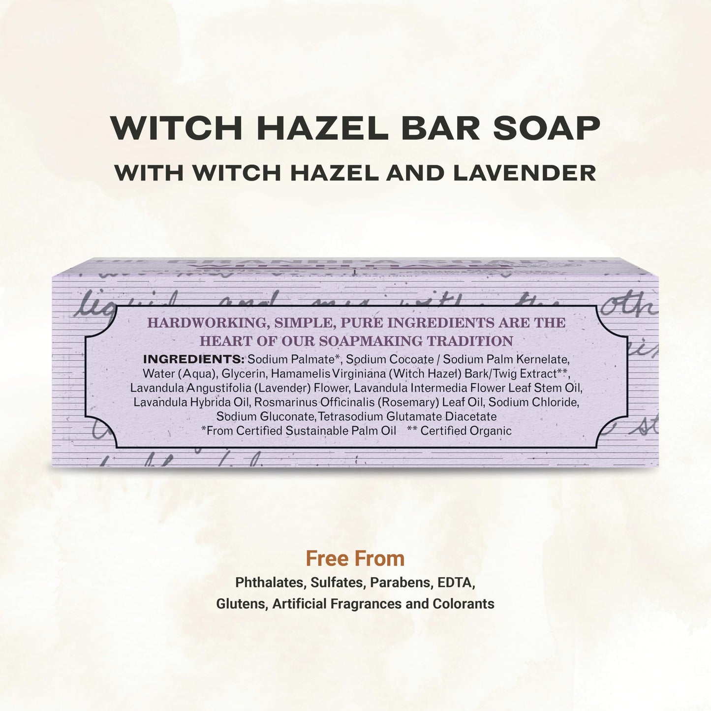 The Grandpa Soap Company Witch Hazel Bar Soap - Gently Tones Skin, With Witch Hazel and Lavender, Provides a Relaxing Effect, Vegan, For Face Beauty & Personal Care The Grandpa Soap Company
