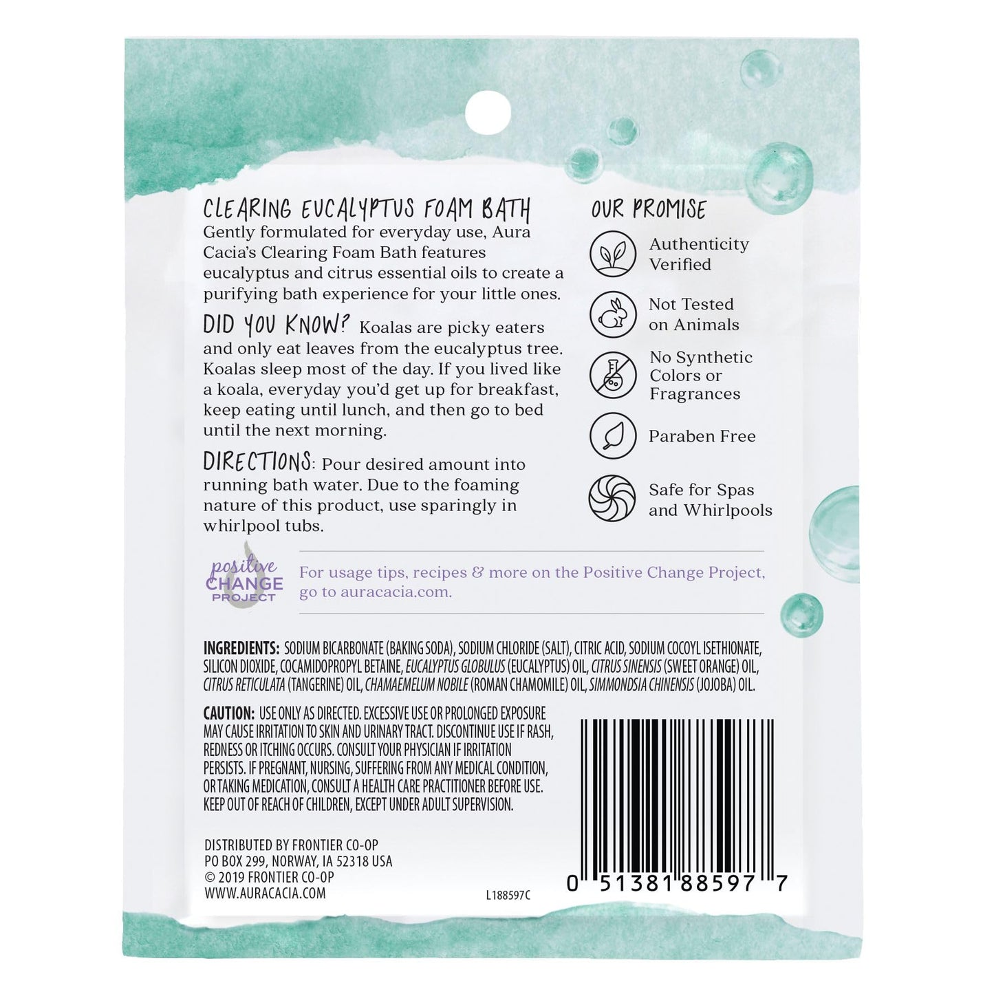 Aura Cacia Foam Bath for Kids, 2.5 Oz (Pack of 6) - Eucalyptus and Citrus Essential Oils, Gentle Cleansing Bubble Bath for Kids, Paraben-Free Beauty & Personal Care Aura Cacia