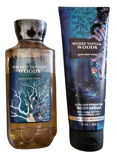 Bath & Body Works Wicked Vanilla Woods Ultimate Hydration Body Cream and Body Gel Wash 2 Piece Set Beauty & Personal Care Bath & Body Works