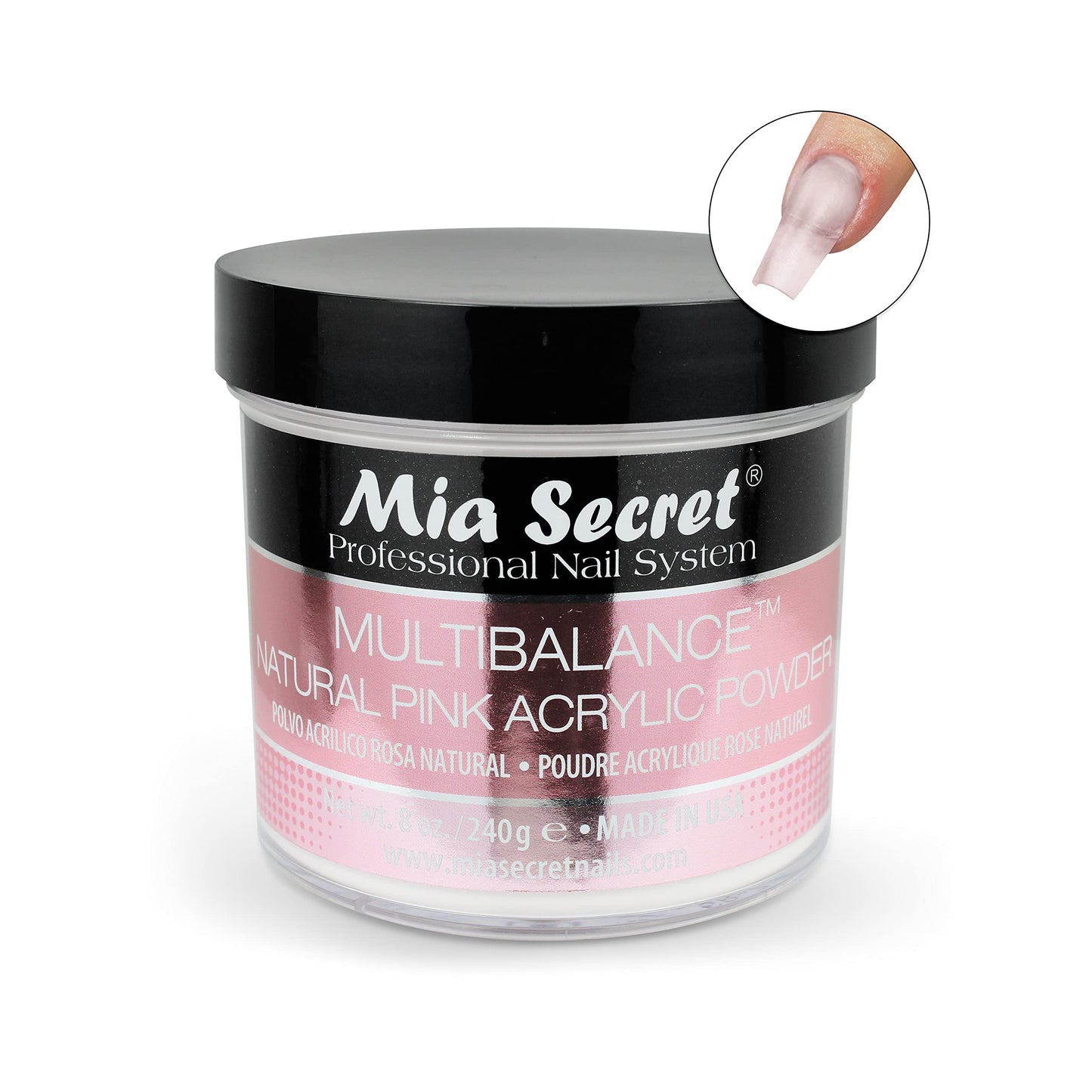 Mia Secret Multibalance Natural Pink Acrylic Nail Powder 8oz Beauty & Personal Care Mia Secret