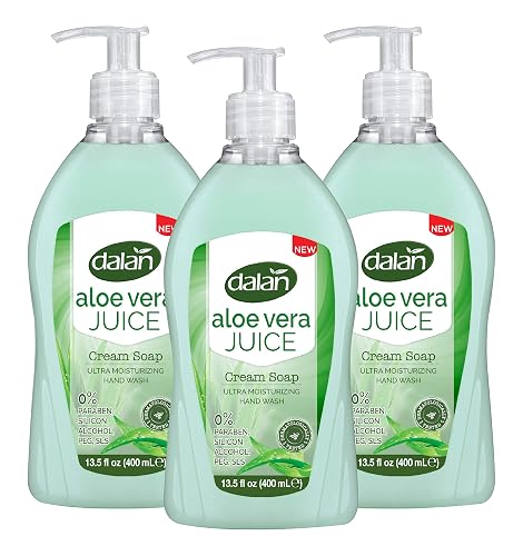 Dalan Aloe Vera Juice Cream Ultra Moisturizing Liquid Hand Soap for Dry and Fresh Hands Feeling Clean and Soft (13.5 Fl Oz / 400 mL (Pack of 3)) Beauty & Personal Care Dalan