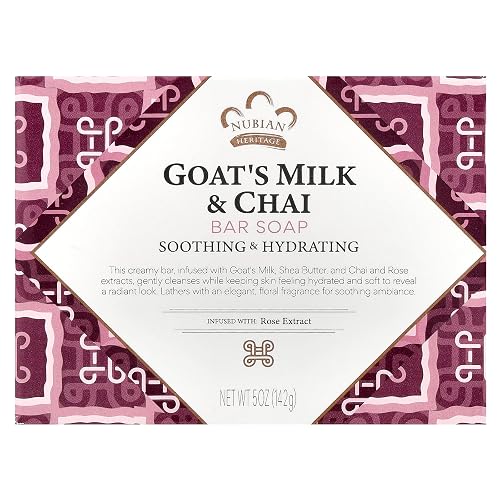 Nubian Heritage Goat's Milk & Chai Bar Soap, 5 oz (142 g) Beauty & Personal Care Nubian Heritage