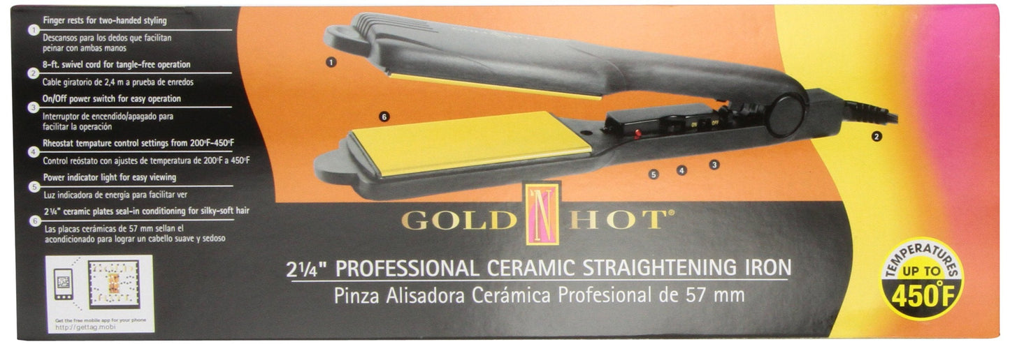 Gold N Hot GH2145 2-1/4" Professional Ceramic Flat Iron Beauty & Personal Care Gold N Hot