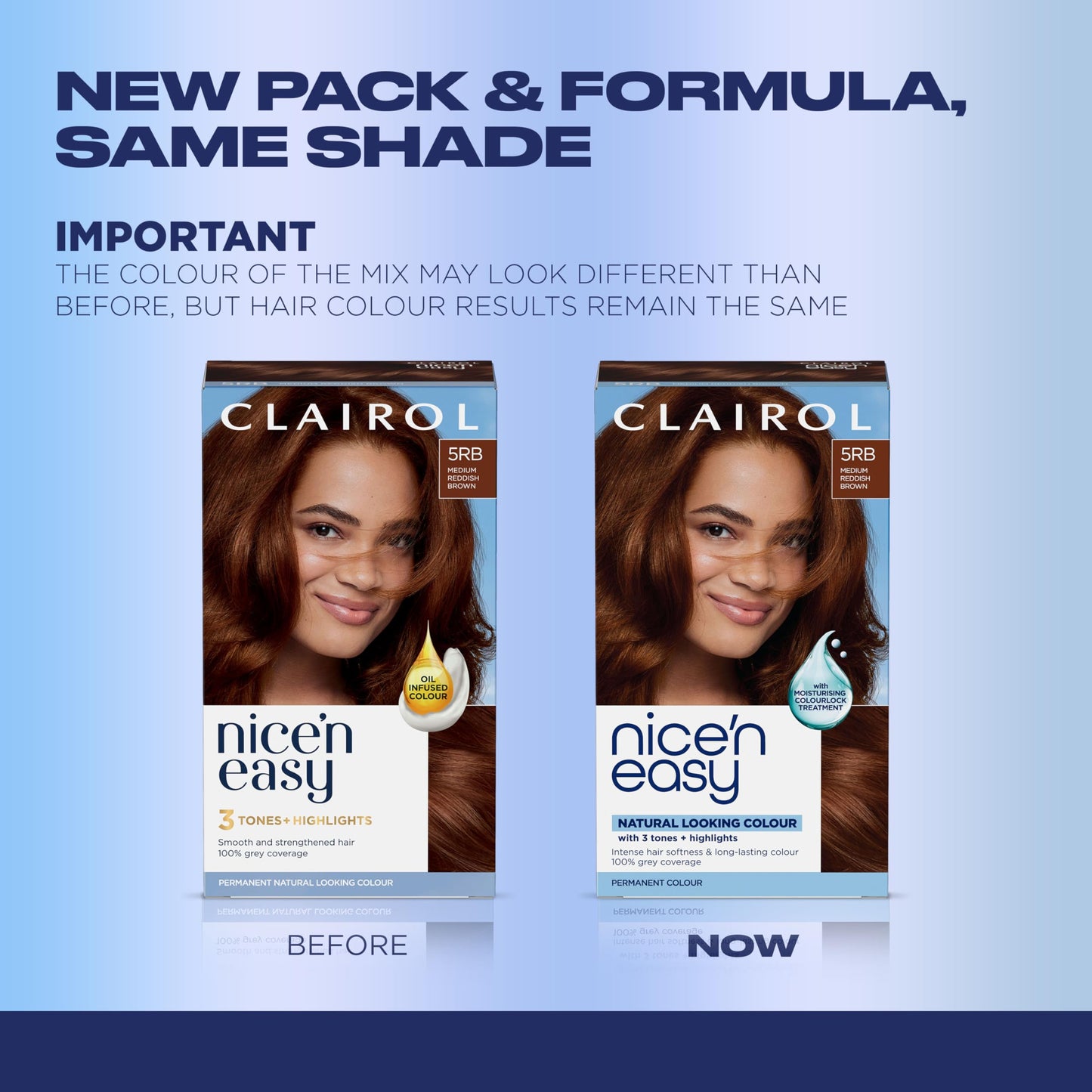Clairol Nice'n Easy Permanent Hair Dye, 5RB Medium Reddish Brown | 100% Gray Coverage | Long?Lasting, Natural?Looking Color & Shine | Pack of 1 Beauty & Personal Care Clairol