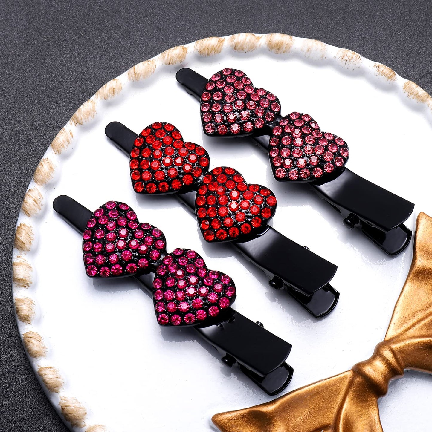 Valentine's Day Hair Clips for Women Girls lovely Heart black Hair Clips Sweet Side Bangs Barrette Hair Accessories, Gift for Valentine's Day Beauty & Personal Care BVGA