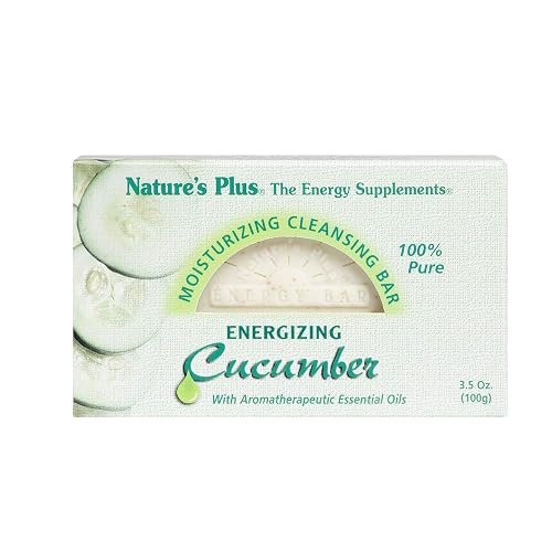 NaturesPlus Cucumber Cleansing Bar - 3.5 oz - Face & Body Cleanser - Gently Cleanses & Hydrates Skin with Botanical Oils & Essential Nutrients - All Beauty & Personal Care NaturesPlus
