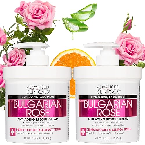 Advanced Clinicals Bulgarian Rose Lotion For Women | Rose Scented Vitamin C Body Lotion Cream | Anti Aging Vitamin E Moisturizer Body Butter Improves Beauty & Personal Care Advanced Clinicals