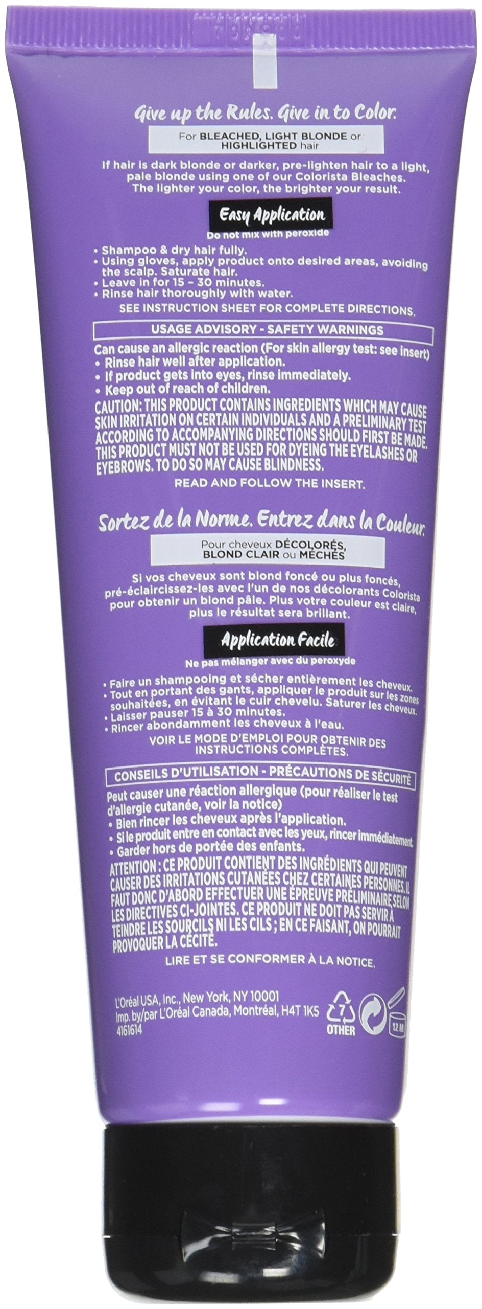 L'Oreal Paris Colorista Semi-Permanent for Light Blonde or Bleached Hair, #Purple Beauty & Personal Care L'Oreal Paris